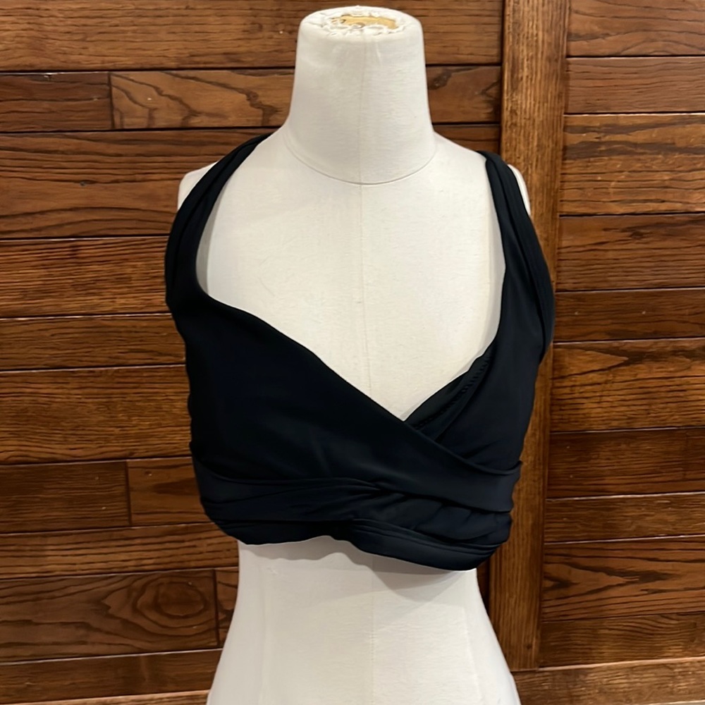 Seafolly bikini bra top black size 16 DD underwire